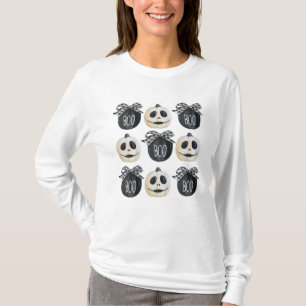 T-shirt Citrouilles gothiques Halloween noir et blanc