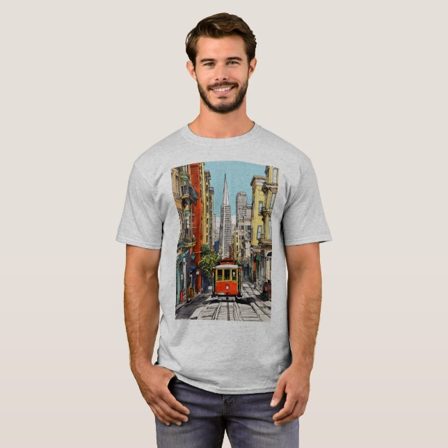 T-shirt "City Tracks" "Metropolitan Journey" "Urban Rails" (Devant entier)