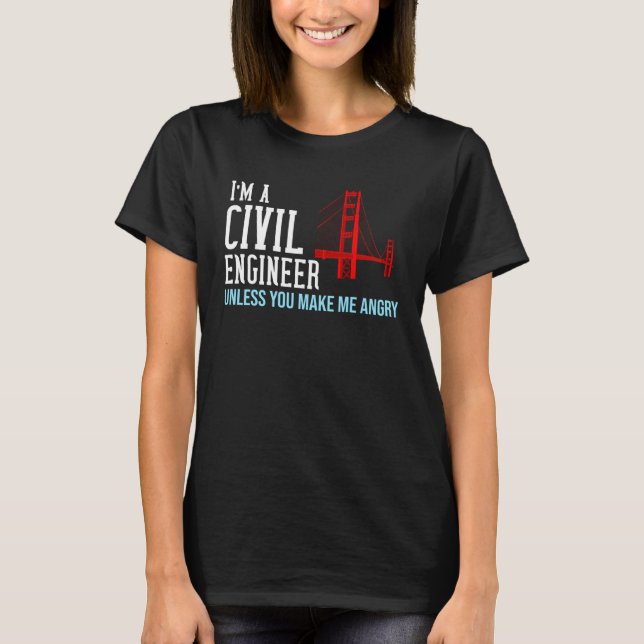 T-shirt Civil Engineer  Bridge Engineering (Devant)