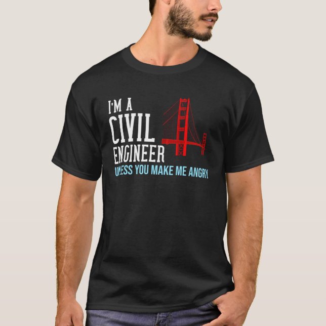 T-shirt Civil Engineer  Bridge Engineering (Devant)