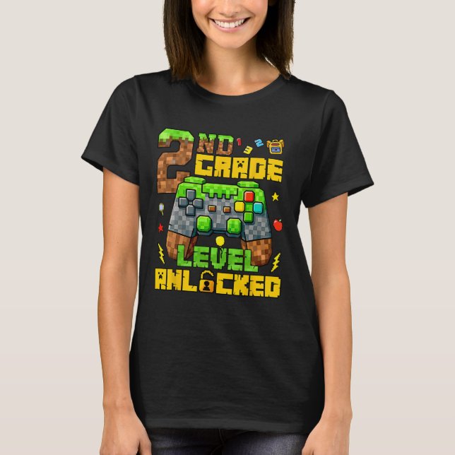T-shirt Ck To School 2nd Grade Gamer First Day Second Grad (Devant)