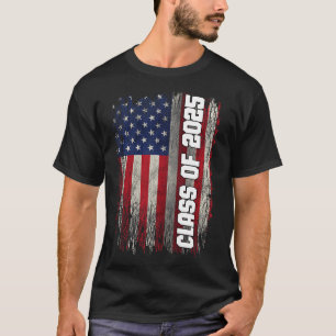 T-shirt Cl Of 2025 Funny Senior 2025 États-Unis Drapeau Am