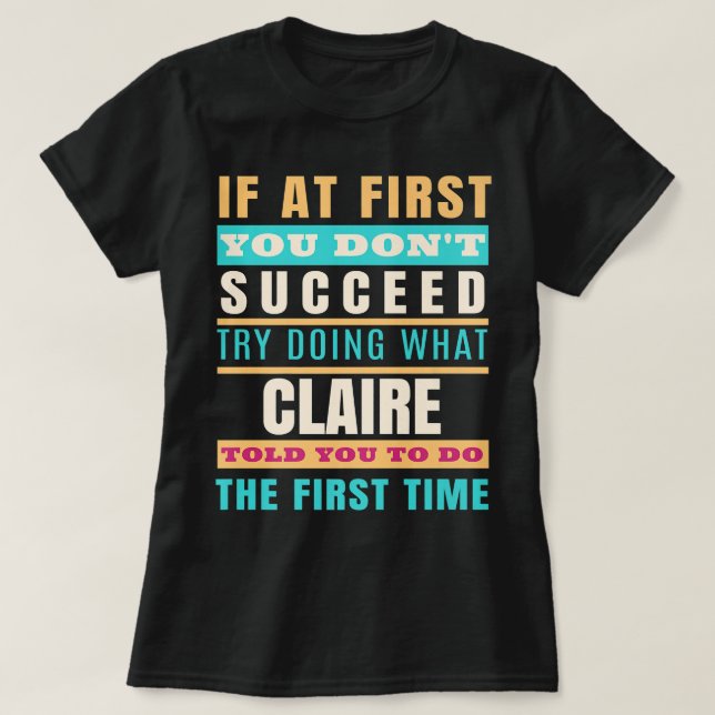 T-shirt CLAIRE Nom personnalisé Chemise CLAIRE Prénom P (Design devant)