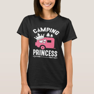 T-shirt Clamping Princess Cute Camping Feu de camp
