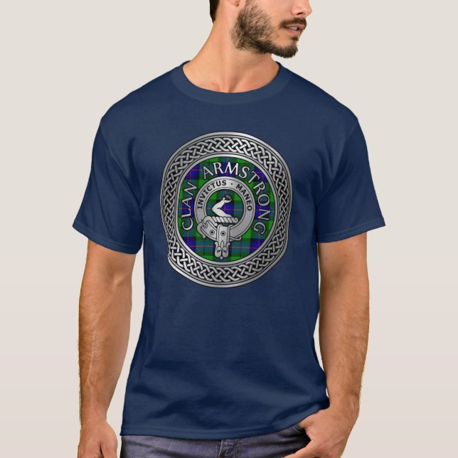 T-shirt Clan Armstrong Crest & Tartan Knot (Devant)