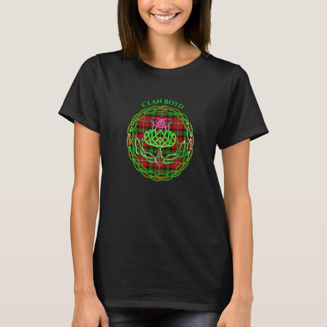 T-shirt Clan Boyd Scottish Tartan Celtic Thistle (Devant)