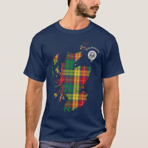 T-shirt Clan Buchanan Tartan Carte & Crest