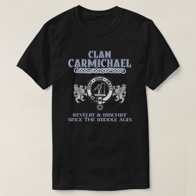 T-shirt Clan Carmichael crête clans écossais surf écossais (Design devant)