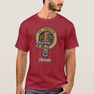 T-shirt Clan Christie Crête sur Tartan