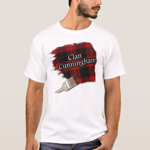 T-shirt Clan Cunningham Scottish Tartan Paint Shirt