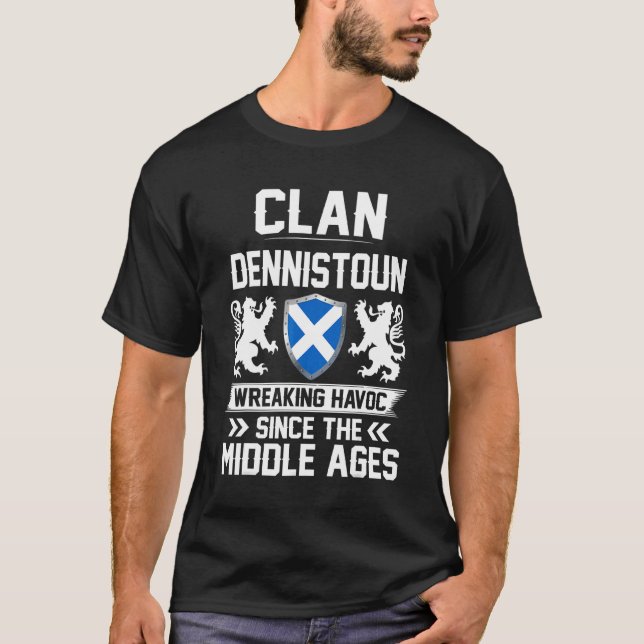 T-shirt Clan Dennistoun Scottish Family Clan Scotland Wrea (Devant)