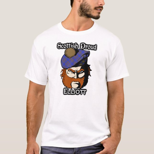 T-shirt Clan écossais de la fierté Elliott Tartan (Devant)