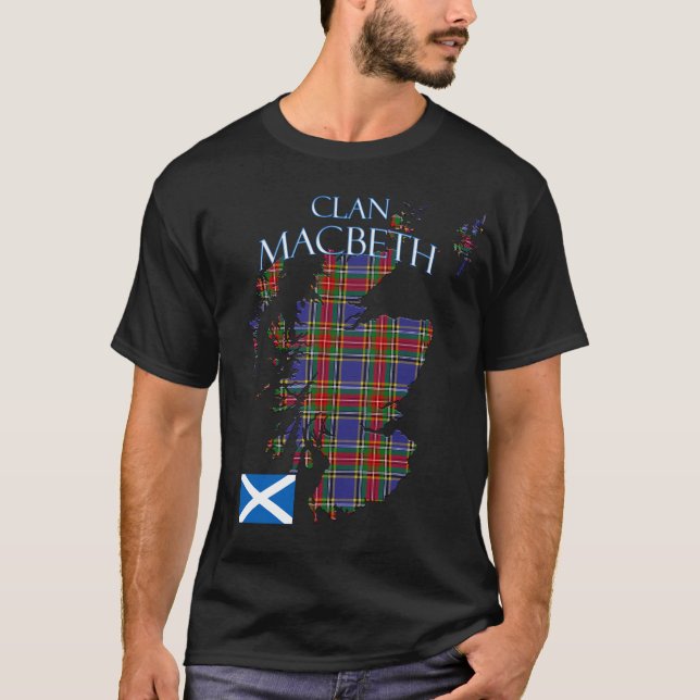 T-shirt Clan écossais MacBeth Tartan Écosse (Devant)
