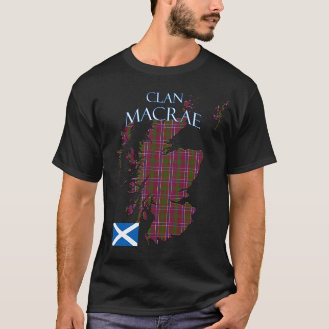 T-shirt Clan écossais MacRae Tartan Écosse (Devant)