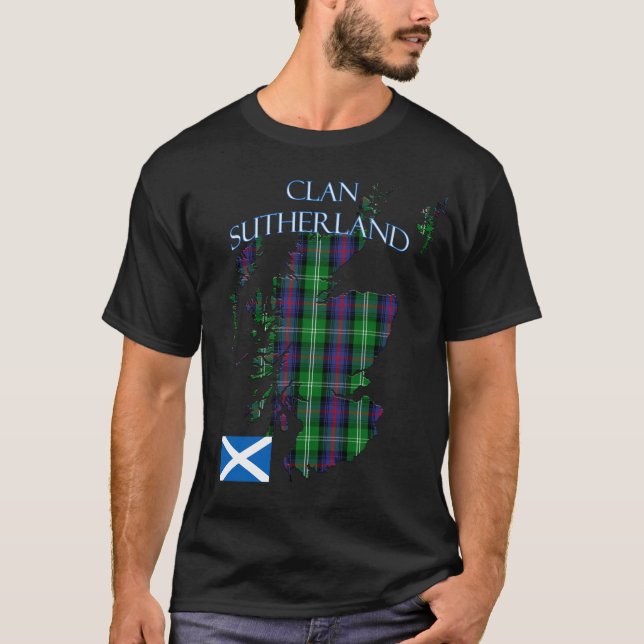 T-shirt Clan écossais Sutherland Tartan Écosse (Devant)