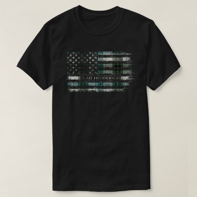 T-shirt Clan Henderson Dress Scottish tartan Drapeau améri (Design devant)