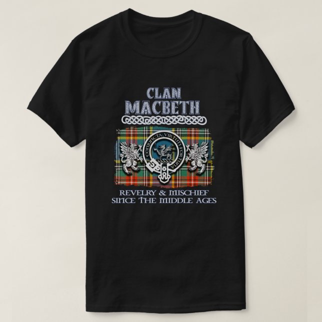 T-shirt Clan MacBeth crête Écossaise clans Nom de famille  (Design devant)
