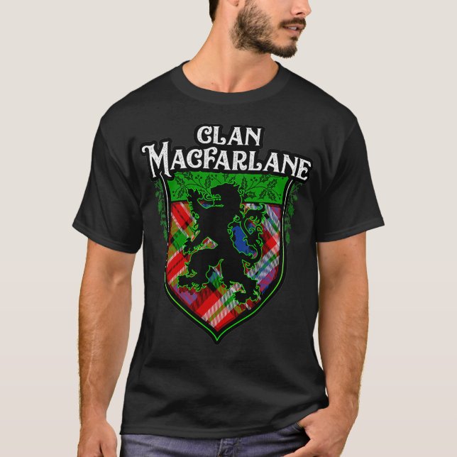 T-shirt Clan MacFarlane Nom de famille Scottish Tartan Lio (Devant)