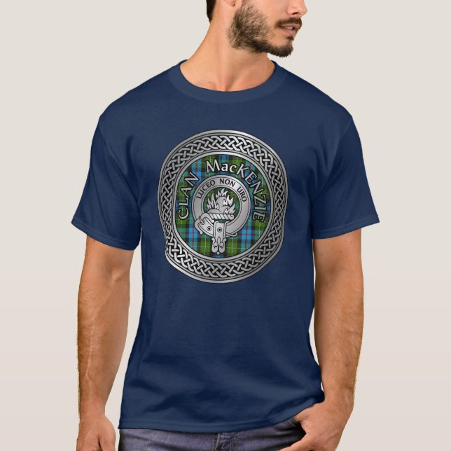 T-shirt Clan MacKenzie Crest & Tartan Knot (Devant)