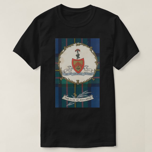 T-shirt Clan MacLaren Insigne de crête Tartan Vintage (Design devant)