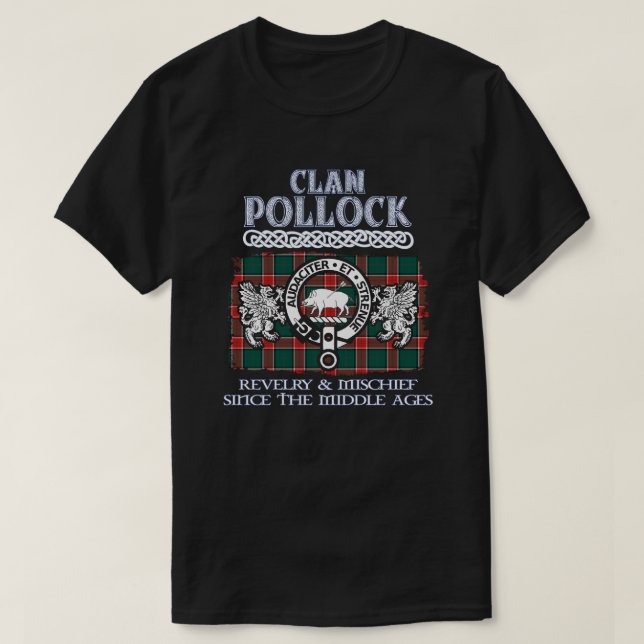 T-shirt Clan Pollock crête écossaise clans écossais nom de (Design devant)