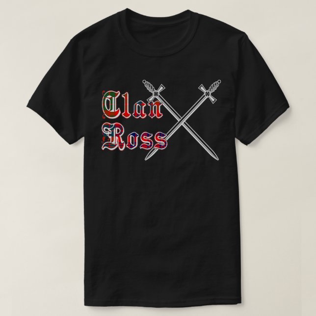 T-shirt Clan Ross nom de famille nom Scottish Tartan (Design devant)