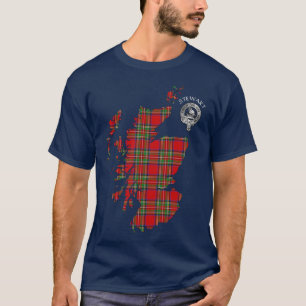 T-shirt Clan Stewart Stuart Map & Crest