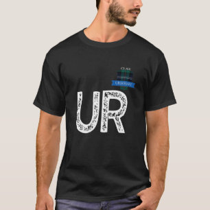 T-shirt Clan Urquhart U Lettre R Famille Correspondante