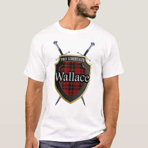 T-shirt Clan Wallace Tartan Plaid Scottish Shield & Swords
