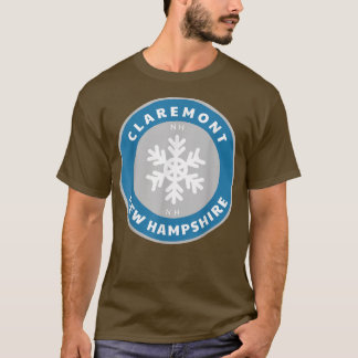 T-shirt Claremont New Hampshire NE Hiver Neige Flocon de n