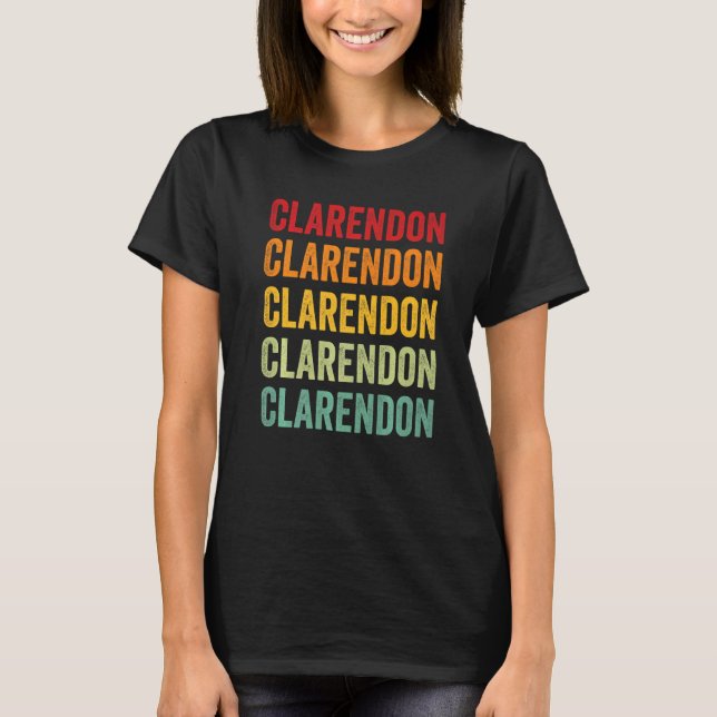 T-shirt Clarendon County South Carolina Rainbow Text (Devant)