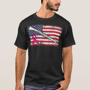 T-shirt Clarinet American Drapeau Sensibilisation au cance