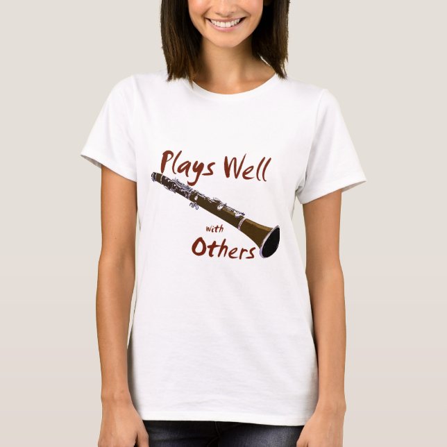 T-shirt Clarinet Joue Bien Avec Les Autres (Devant)