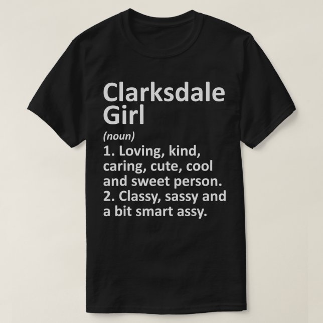 T-shirt CLARKSDALE L MS MISSISSIPPI Funny City Accueil Rac (Design devant)
