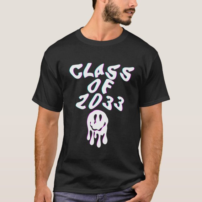 T-shirt Class of 2033 Glitch Senior Class High School Pull (Devant)