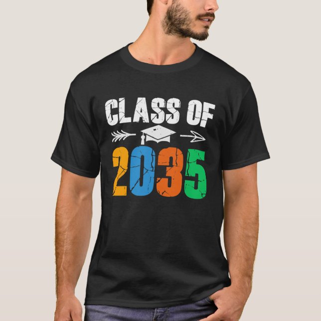 T-shirt Class of 2035 First Day of School Graduation (Devant)