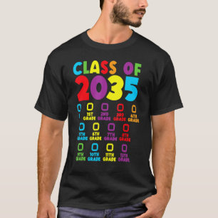 T-shirt Class Of 2035 Grow With Me Checklist Kindergarten