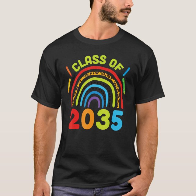 T-shirt Class of 2035 Rainbows Grow  Back to School Grad P (Devant)