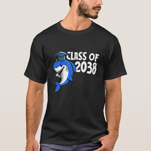 T-shirt Class Of 2038 Shark Graduate Pre K Kindergarten Pr (Devant)