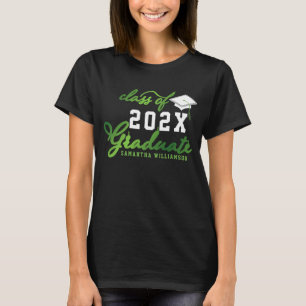 T-shirt Classe 2024 Diplômé vert blanc noir