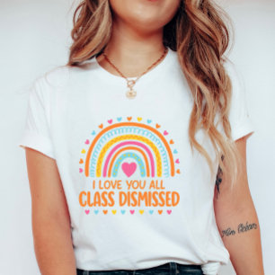 T-shirt Classe ajournée avec des cœurs et message d'au rev