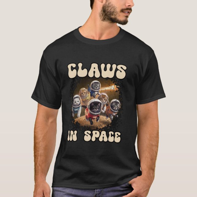 T-shirt CLASSE DANS L'ESPACE mignonne Astronaut Chats expl (Devant)