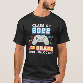 T-shirt Classe De 2022 4Ème Classe Jeu Vidéo Déverrouillé 