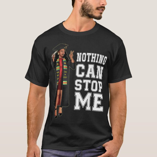 T-shirt Classe de 2022 Stèle de troisième cycle Fille noir (Devant)
