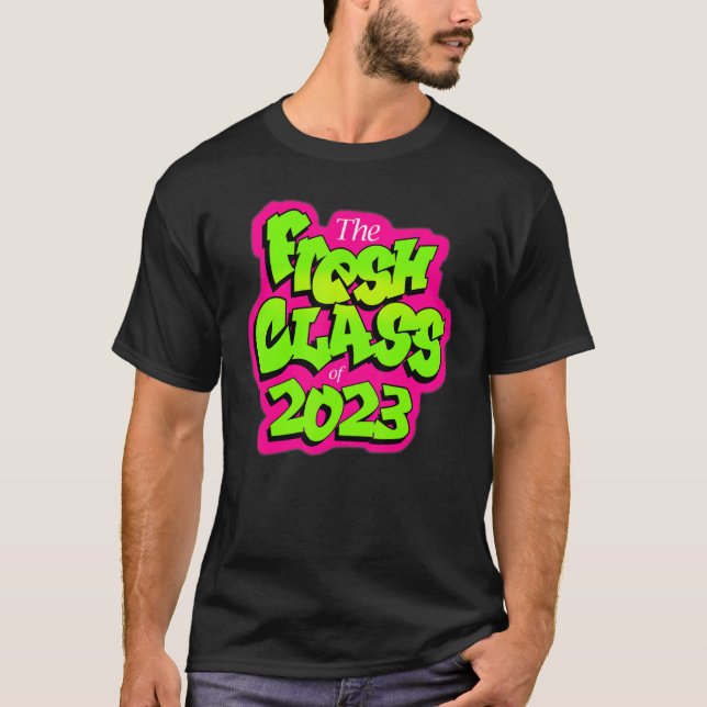 T-shirt Classe De 2023 Senior Fresh 90s Retro Tv Style Gra (Devant)