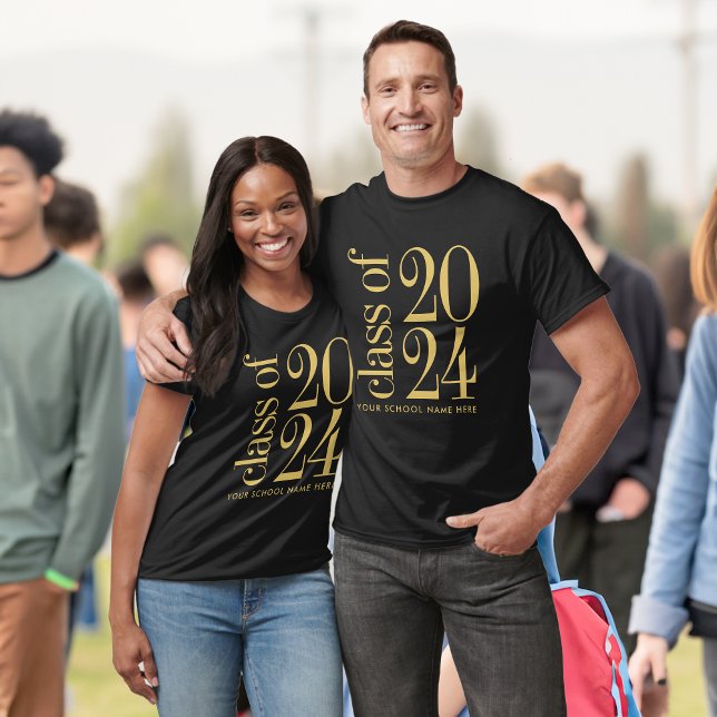 T-shirt Classe de 2024 Diplôme avec nom d'école (Edit the text template for any class year!)