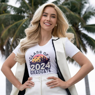 T-shirt classe de 2024 femmes chemises lycée