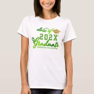 T-shirt Classe de 2024 Graduate Green Typography Graduatio