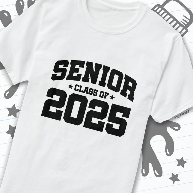 T-shirt Classe de 2025 Lycée Graduation Senior 2025 (Créateur téléchargé)