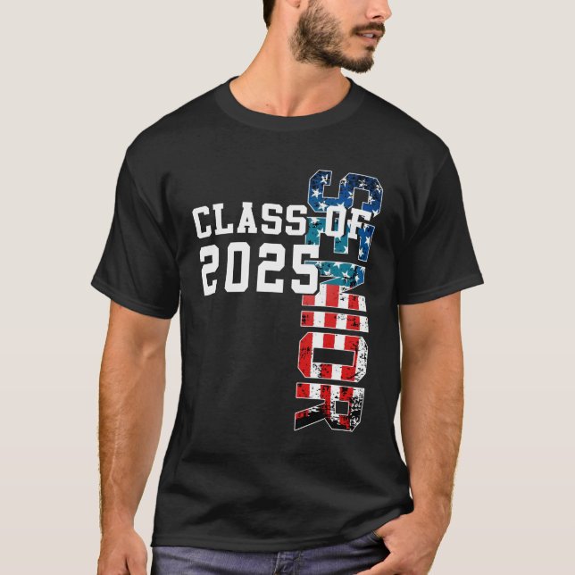 T-shirt Classe de 2025 mon dernier premier jour Senior ann (Devant)